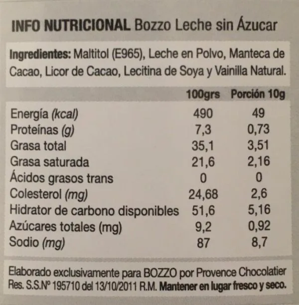 Chocolate leche sin azúcar, caja 25 unidades (150 grs. Aprox.) - Imagen 3