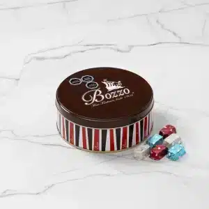 lata vintage tricolor de bozzo chocolates