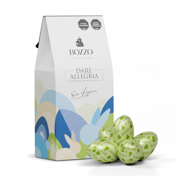 Estuche con huevitos macizos de chocolate BITTER sin azúcar